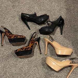 Women’s Nude Patent Platform Slingback Heels